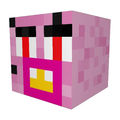 FOF2002 Minecraft avatar head, 3D render