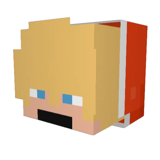 FOFOKAKA Minecraft avatar head, 3D render