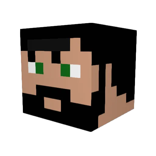 FOLOU Minecraft avatar head, 3D render