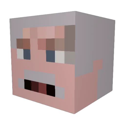 FORCED2WIP3 Minecraft avatar head, 3D render