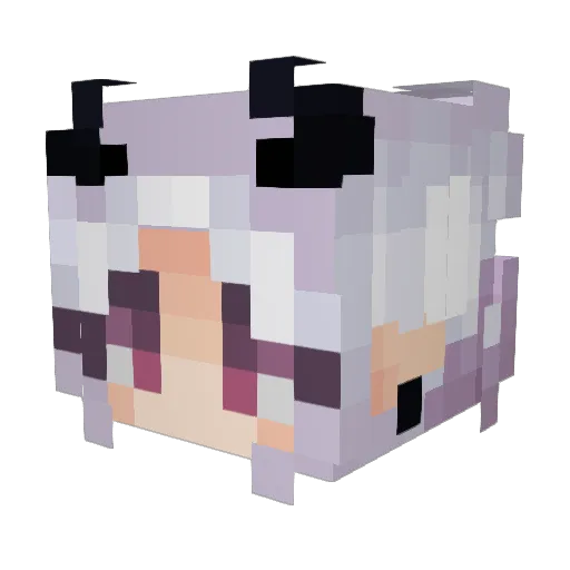 FOX1PURPLE Minecraft avatar head, 3D render