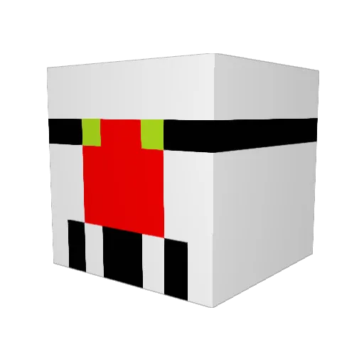 FOXERQ Minecraft avatar head, 3D render