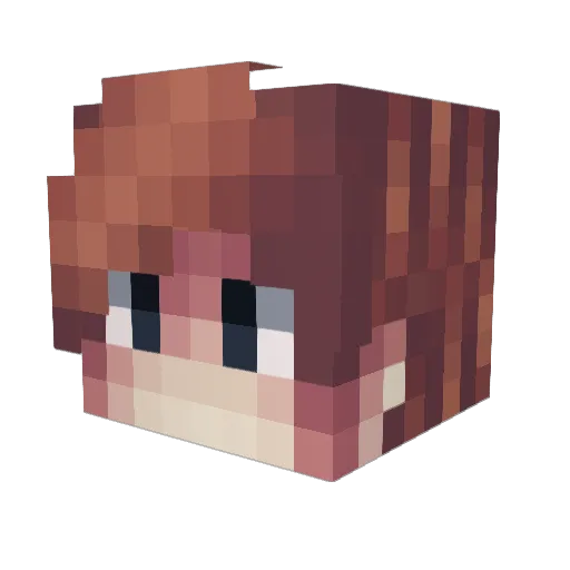 FOXI__YT Minecraft avatar head, 3D render