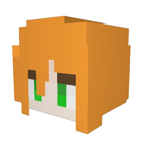 FOXJX Minecraft avatar head, 3D render