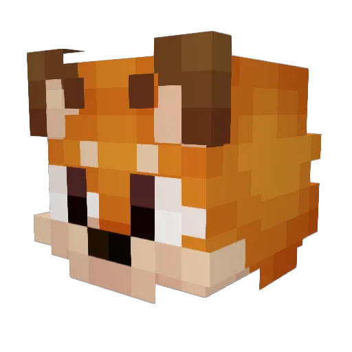 FOXTAH Minecraft avatar head, 3D render
