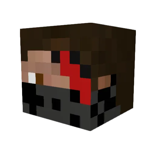 FOXYDUMBO Minecraft avatar head, 3D render