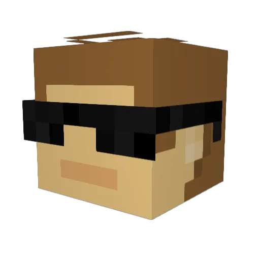 FOXYMASTER45 Minecraft avatar head, 3D render