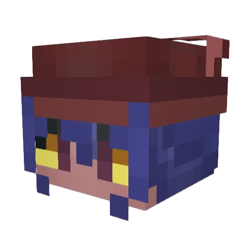 FOXzinhu Minecraft avatar head, 3D render