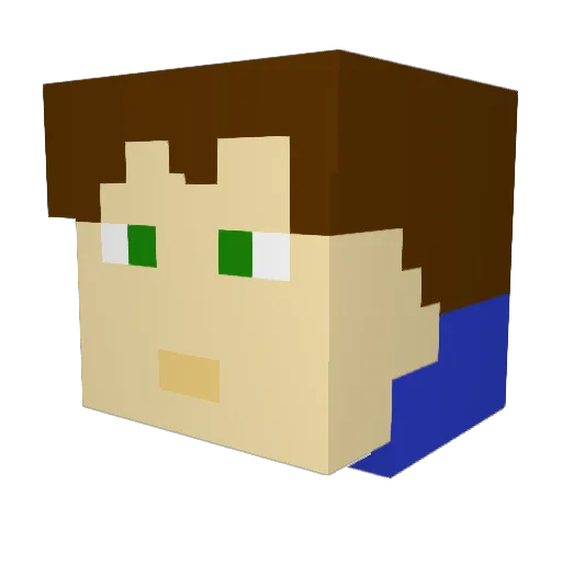 FPK_ Minecraft avatar head, 3D render