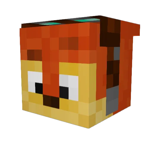 FREEBOU Minecraft avatar head, 3D render
