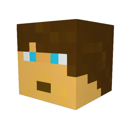 FTPM Minecraft avatar head, 3D render