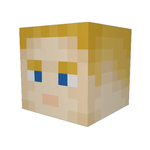 FT_hello Minecraft avatar head, 3D render