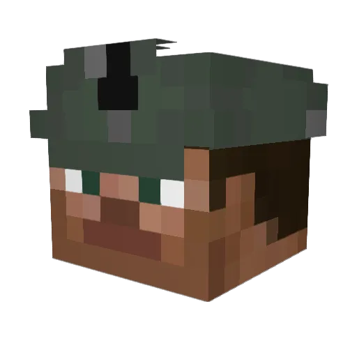 FU2S1U7 Minecraft avatar head, 3D render