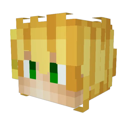 FU9E Minecraft avatar head, 3D render
