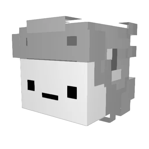 FUFOFOX Minecraft avatar head, 3D render