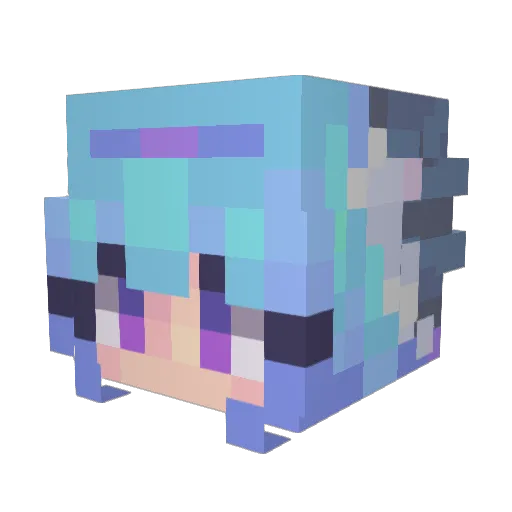 FURINA_CHAN Minecraft avatar head, 3D render
