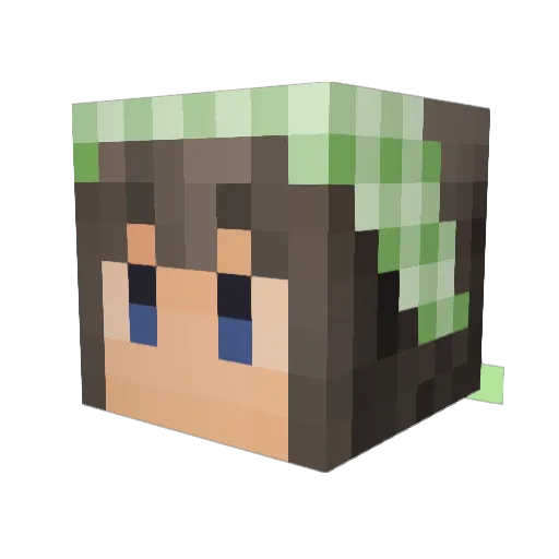 FUYURI Minecraft avatar head, 3D render