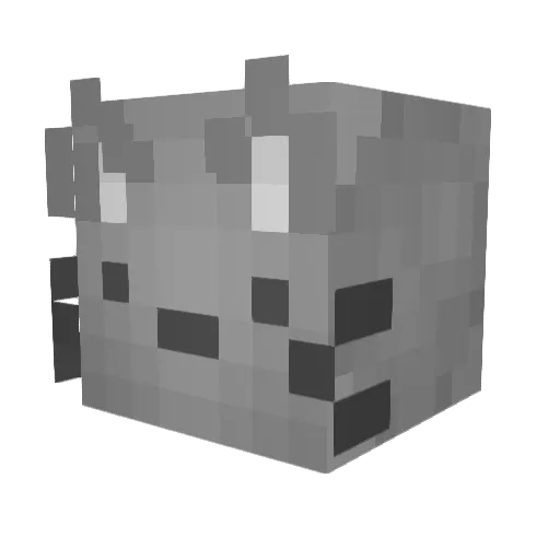 FUZZERforU Minecraft avatar head, 3D render