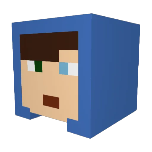 F_01 Minecraft avatar head, 3D render