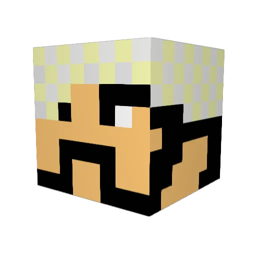 F_305X Minecraft avatar head, 3D render