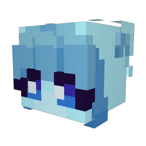 F_LIFE Minecraft avatar head, 3D render