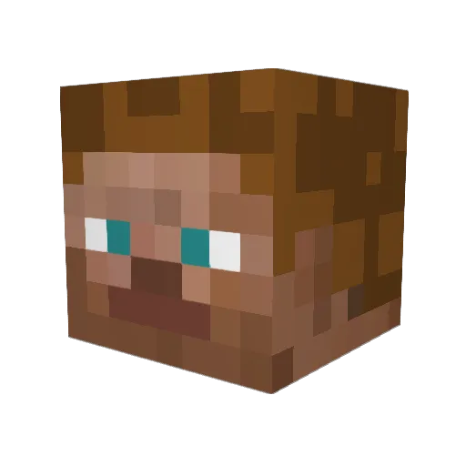 F_Totti Minecraft avatar head, 3D render