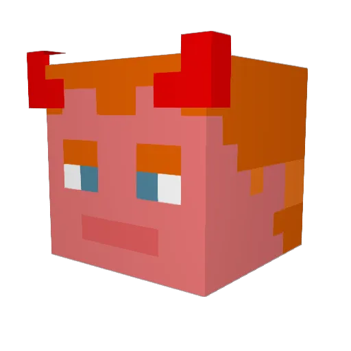 FaWoreek Minecraft avatar head, 3D render
