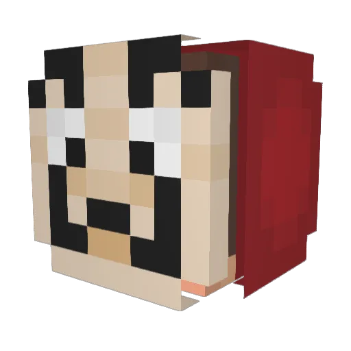 FaZeBerlin Minecraft avatar head, 3D render