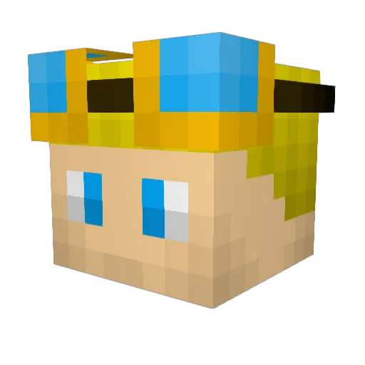 Faanboy Minecraft avatar head, 3D render