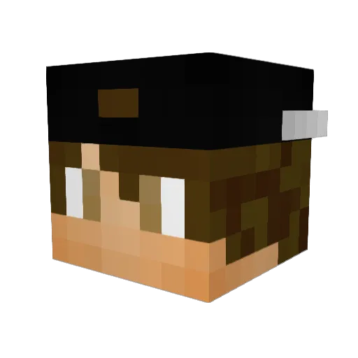 Faaqzi Minecraft avatar head, 3D render
