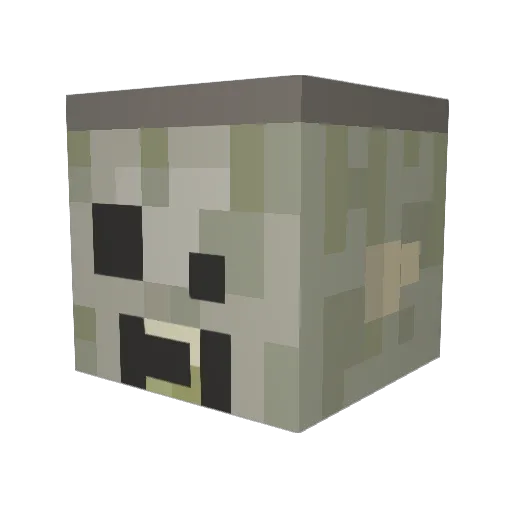 Faauck Minecraft avatar head, 3D render