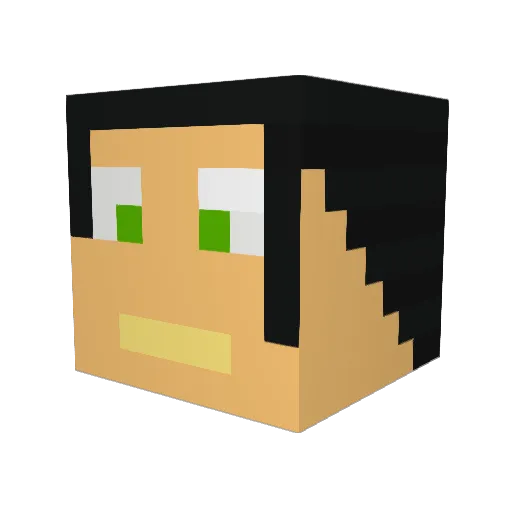 Fabanek Minecraft avatar head, 3D render