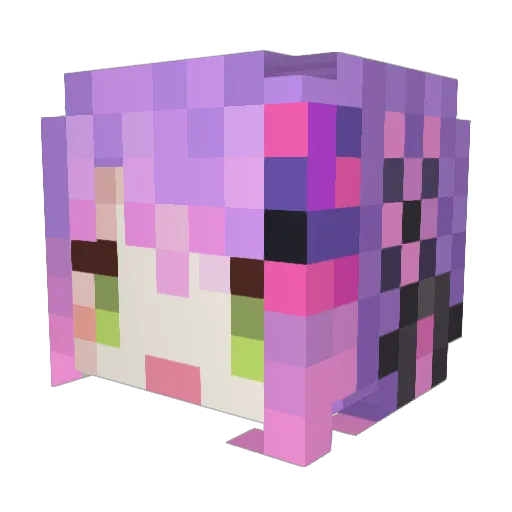 Fabare Minecraft avatar head, 3D render