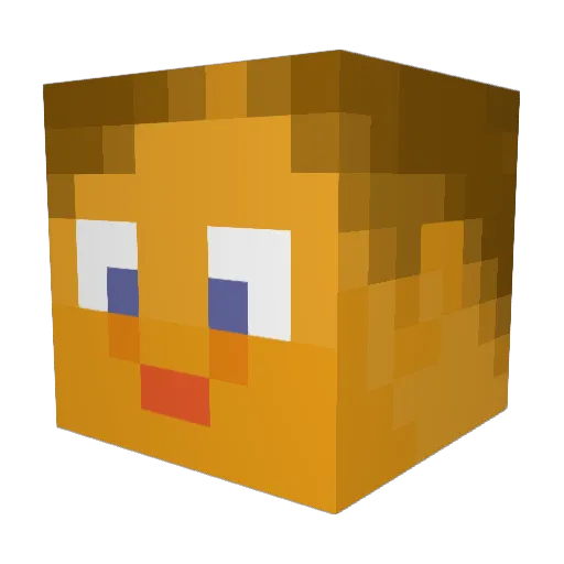 FabiMax Minecraft avatar head, 3D render