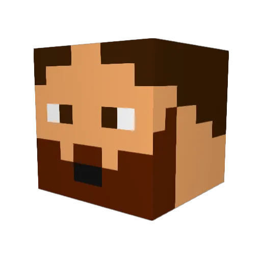 Fabihow Minecraft avatar head, 3D render