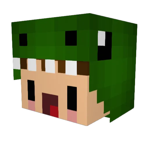 Fabindung Minecraft avatar head, 3D render