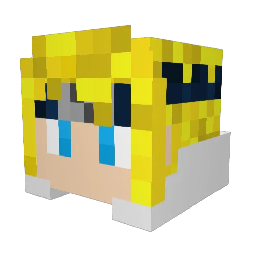 FabioSSJ Minecraft avatar head, 3D render