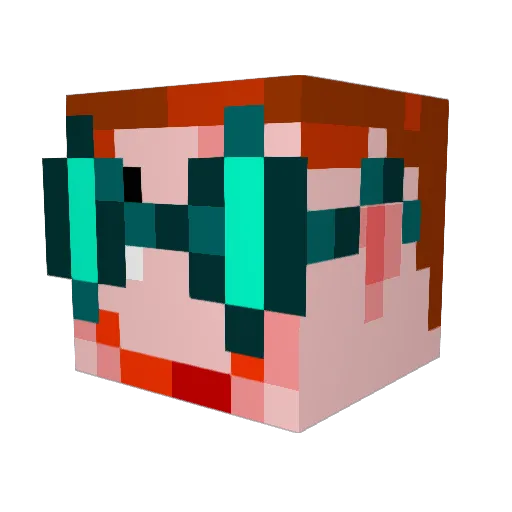 Fabiter Minecraft avatar head, 3D render