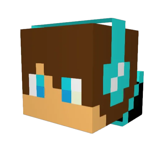Fabixx2 Minecraft avatar head, 3D render
