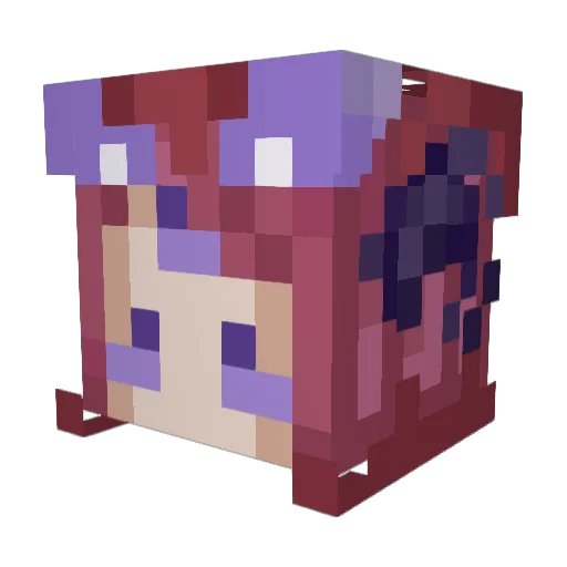 FableFoxxo Minecraft avatar head, 3D render