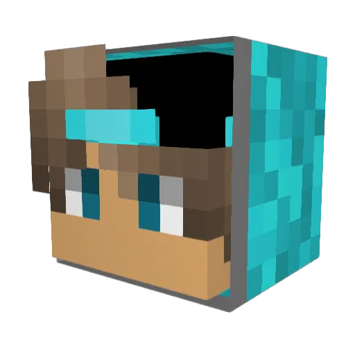 Fabocas17 Minecraft avatar head, 3D render