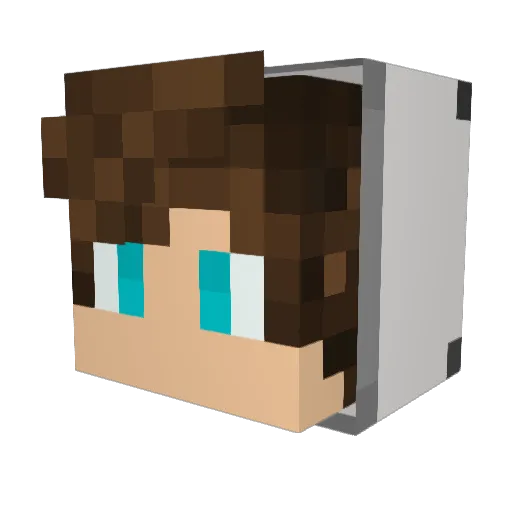 Fabouuu Minecraft avatar head, 3D render