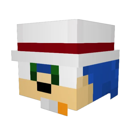 FabricioRockstar Minecraft avatar head, 3D render