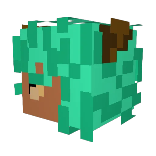 Fabrisla Minecraft avatar head, 3D render