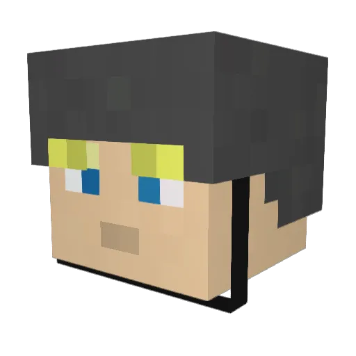 Fabrokowsky Minecraft avatar head, 3D render