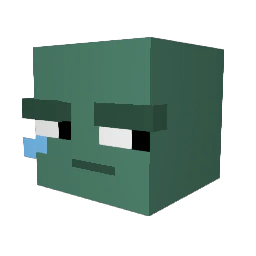 Fabu974 Minecraft avatar head, 3D render