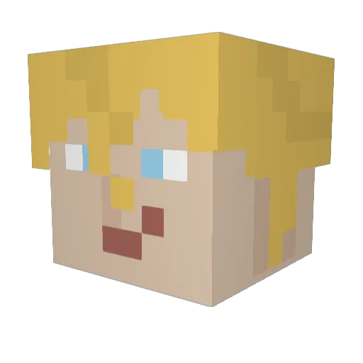 Fabues Minecraft avatar head, 3D render