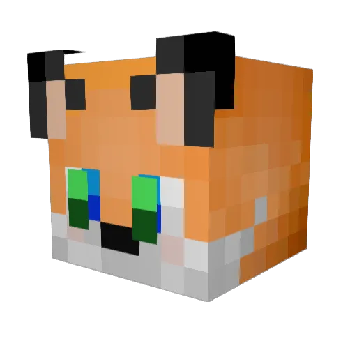 FabulousF0x Minecraft avatar head, 3D render