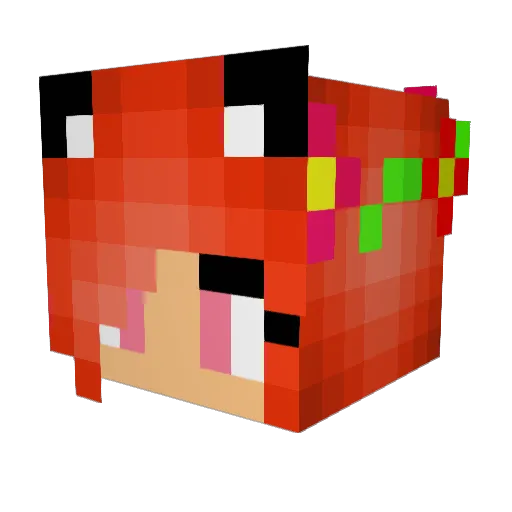 Fabulousshelb Minecraft avatar head, 3D render