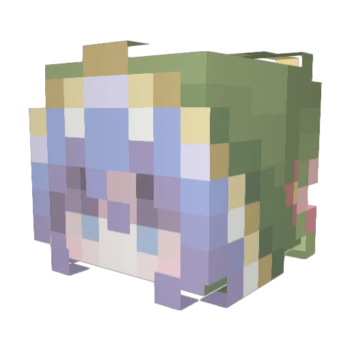 Fabunnya Minecraft avatar head, 3D render